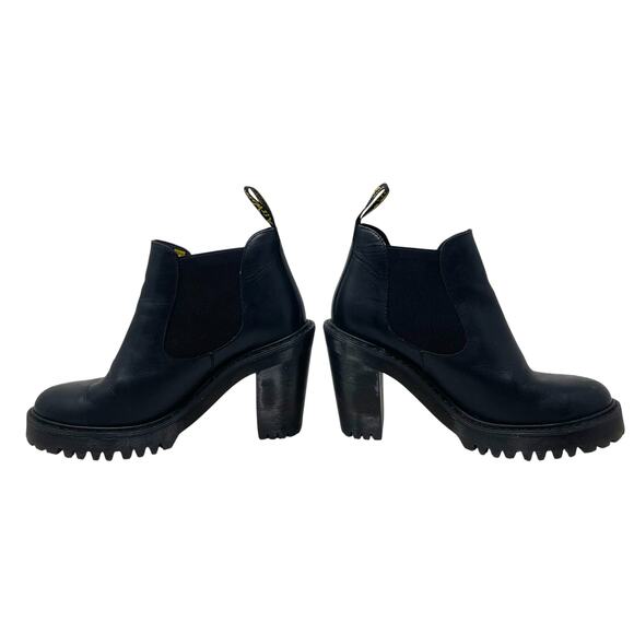 Dr. Martens Hurston Womens Leather Heeled Chelsea Boots - Black - Size 8 - Picture 4 of 9